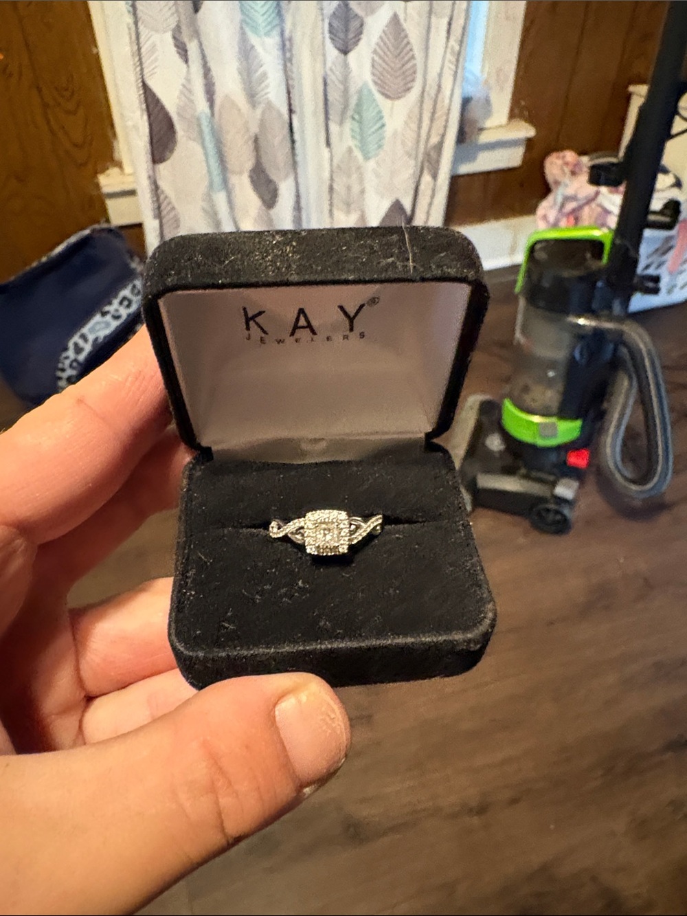 Kay Jewelers Silver-Tone Diamond Cluster Ring